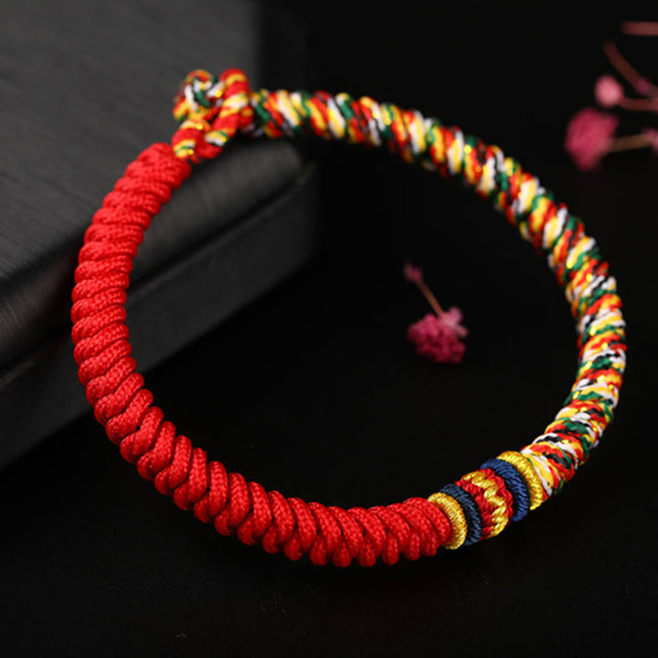 Tibetan Handmade Multicolored Thread King Kong Knot Strength Braid String Bracelet