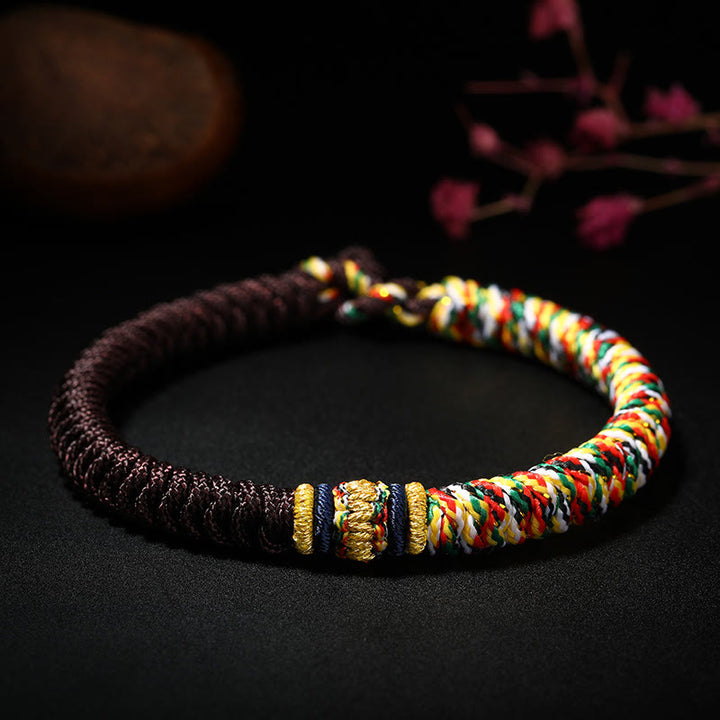 Tibetan Handmade Multicolored Thread King Kong Knot Strength Braid String Bracelet