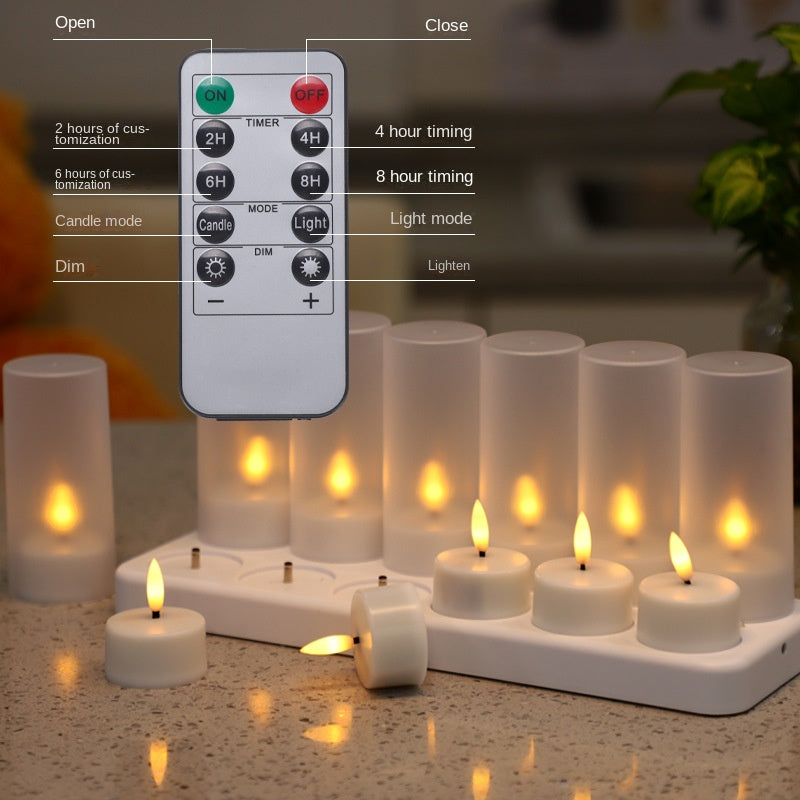 Rechargeable LED Candle Lights - 12-Piece Set for Birthday Gifts and Ambiance Decoration, Flameless Tea Lights