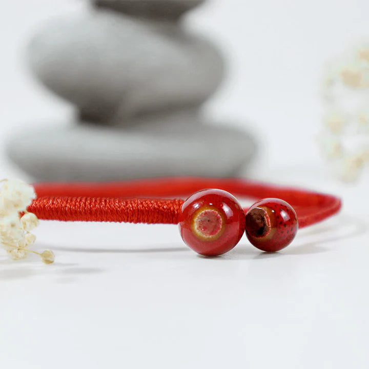 FengShui Lucky Red String Ceramic Bracelet