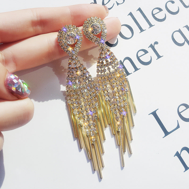 Fashionable tassel earrings for women, long earrings, internet celebrity earrings, face-slimming earrings