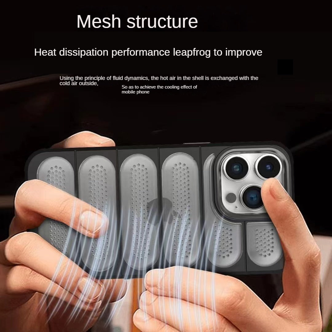 Suitable for Apple series frosted mesh breathable metal lens mobile phone protective case