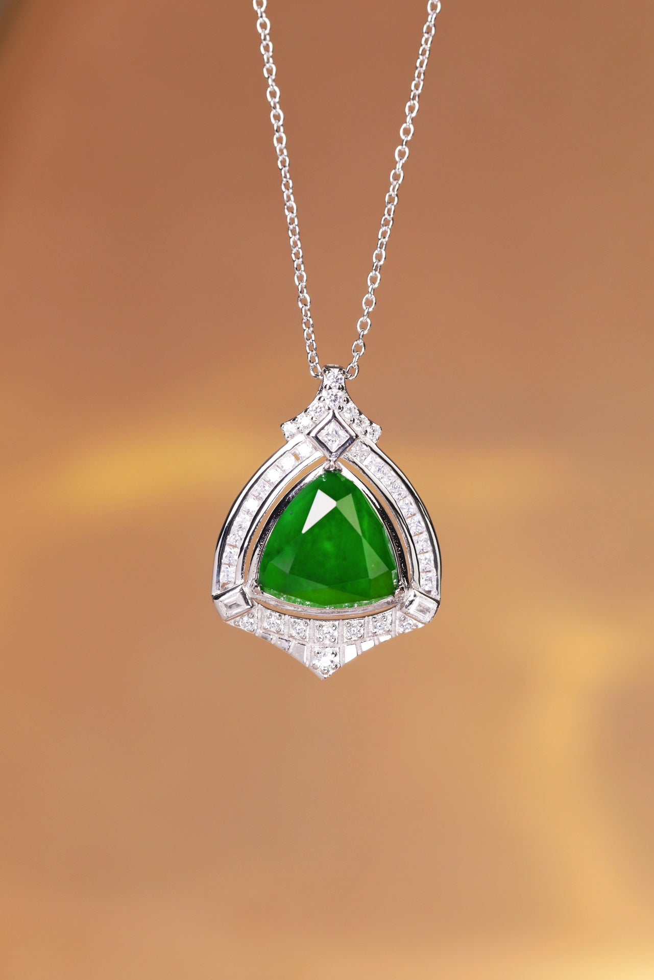 Luminous Necklace  S925 Silver Inlaid with Jade