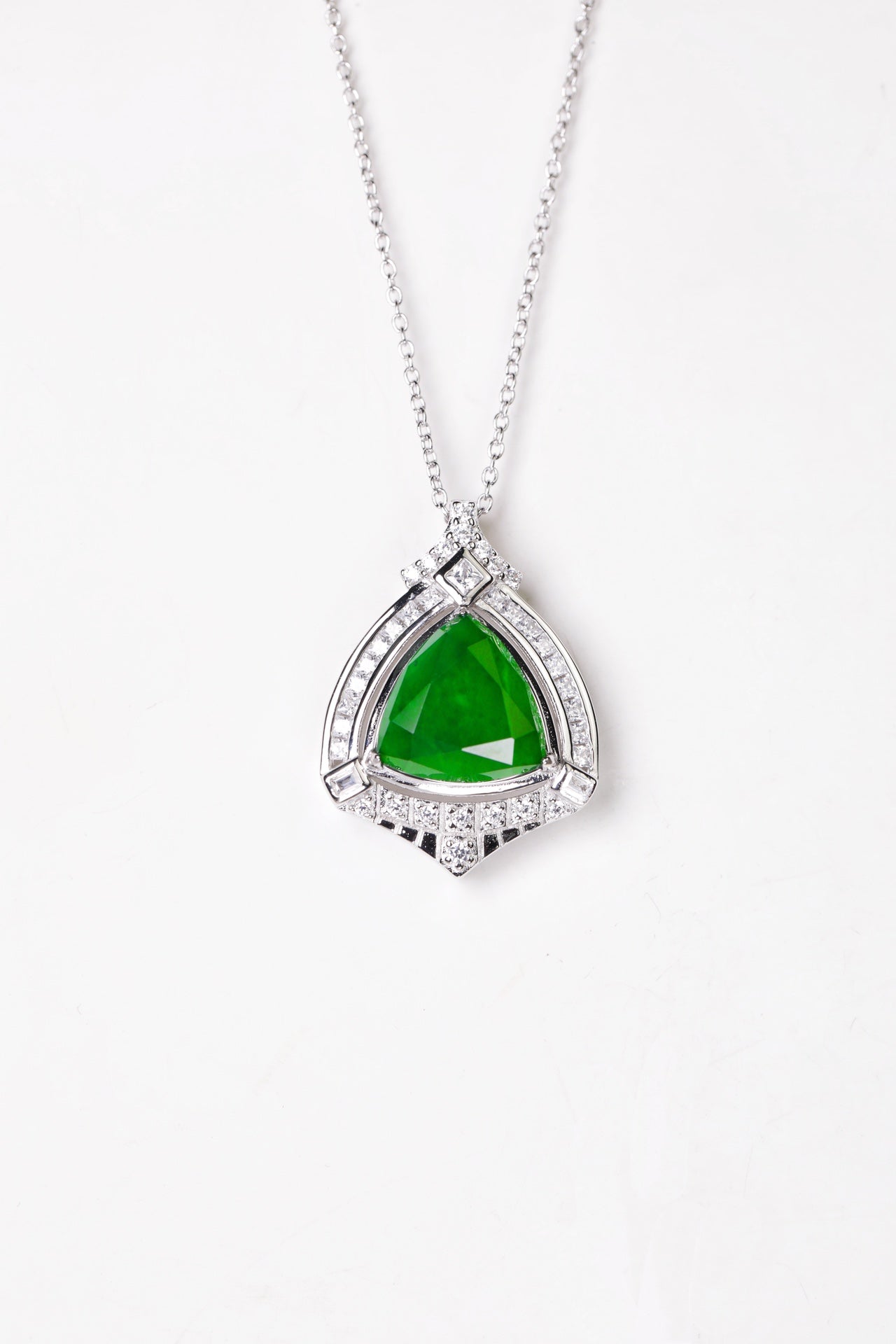 Luminous Necklace | S925 Silver Inlaid with Jade