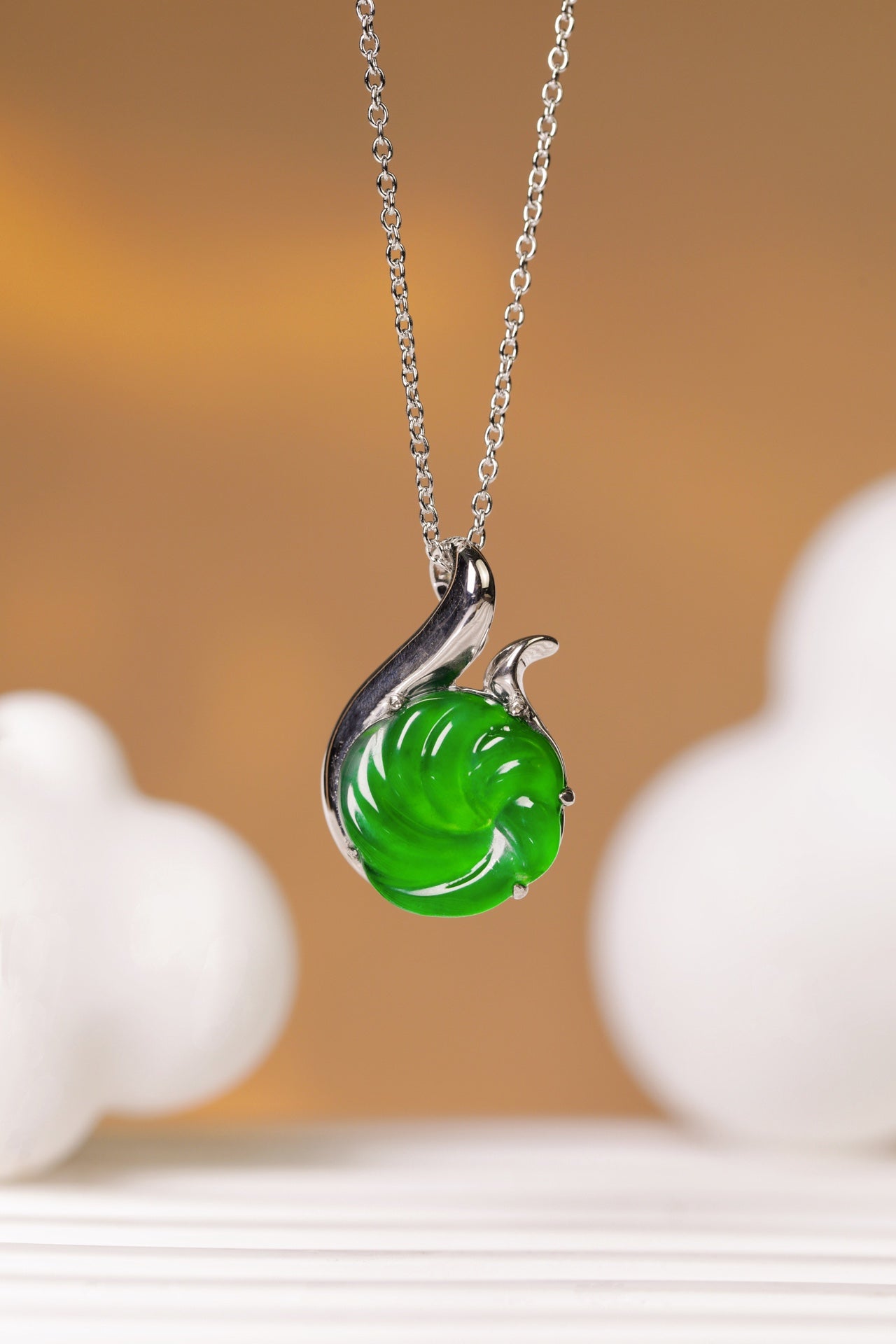 Dancing Necklace  S925 Silver  Jade