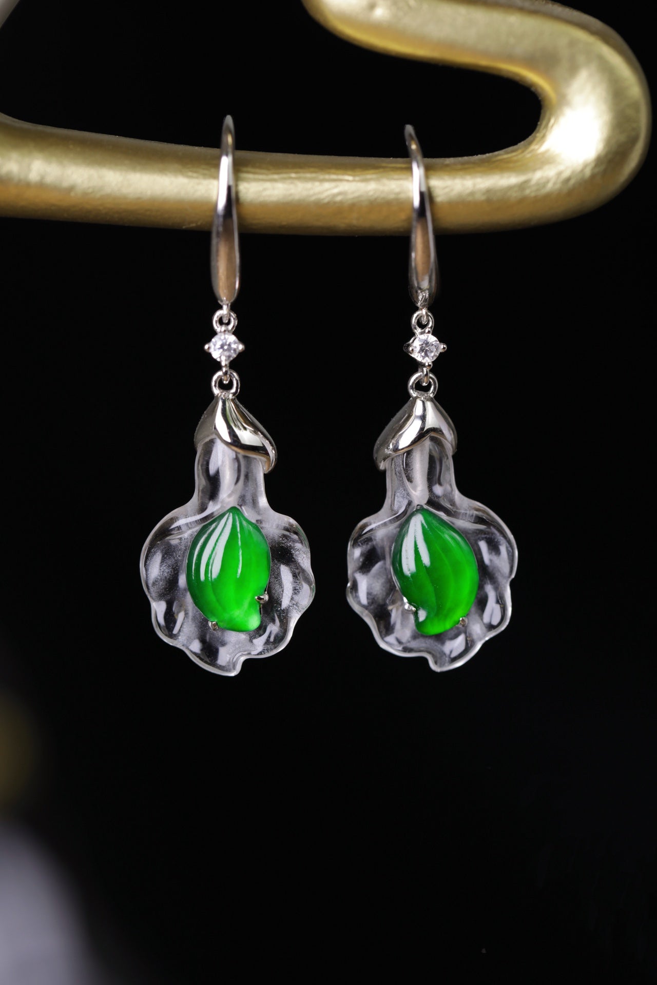 Love Earrings S925 Silver Jade