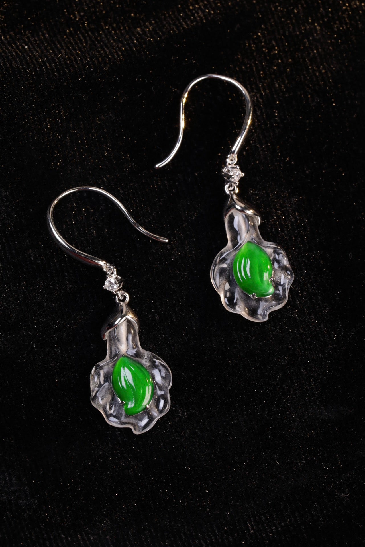 Love Earrings S925 Silver Jade