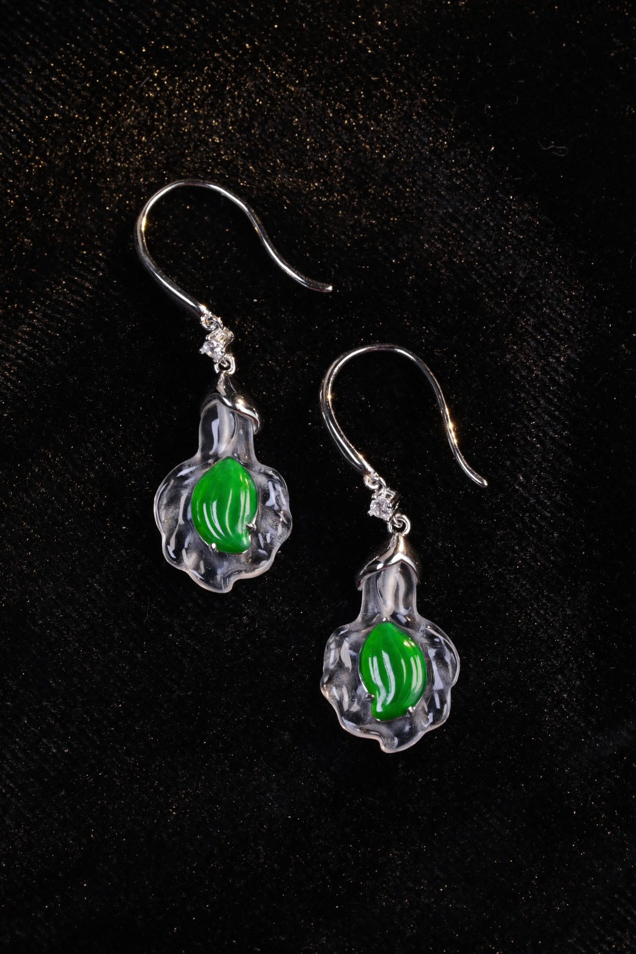 Love Earrings S925 Silver Jade