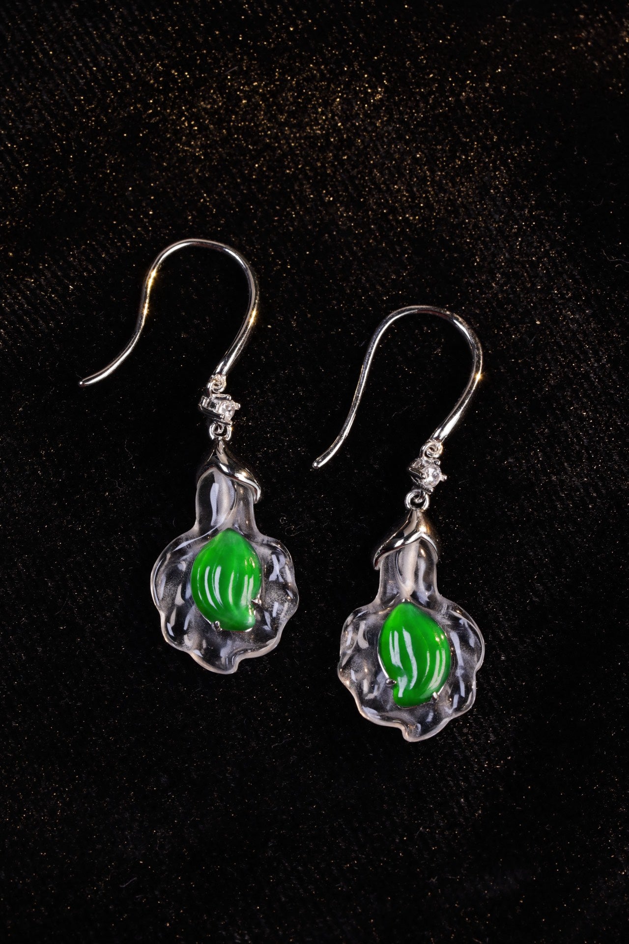 Love Earrings S925 Silver Jade