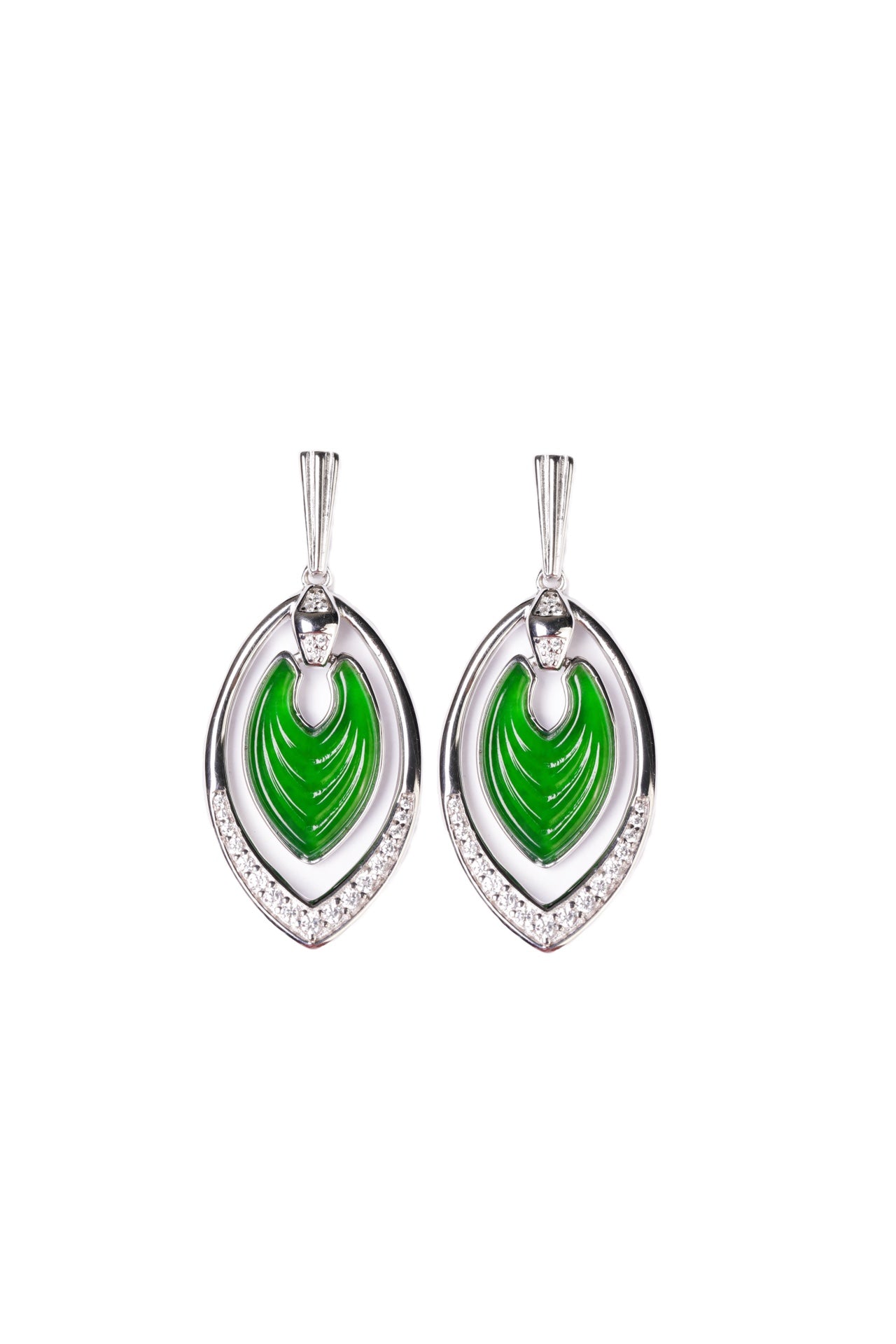 Love Earrings S925 Silver Jade