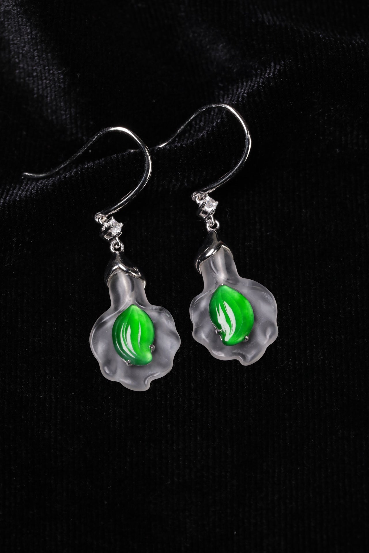 Love Earrings S925 Silver Jade