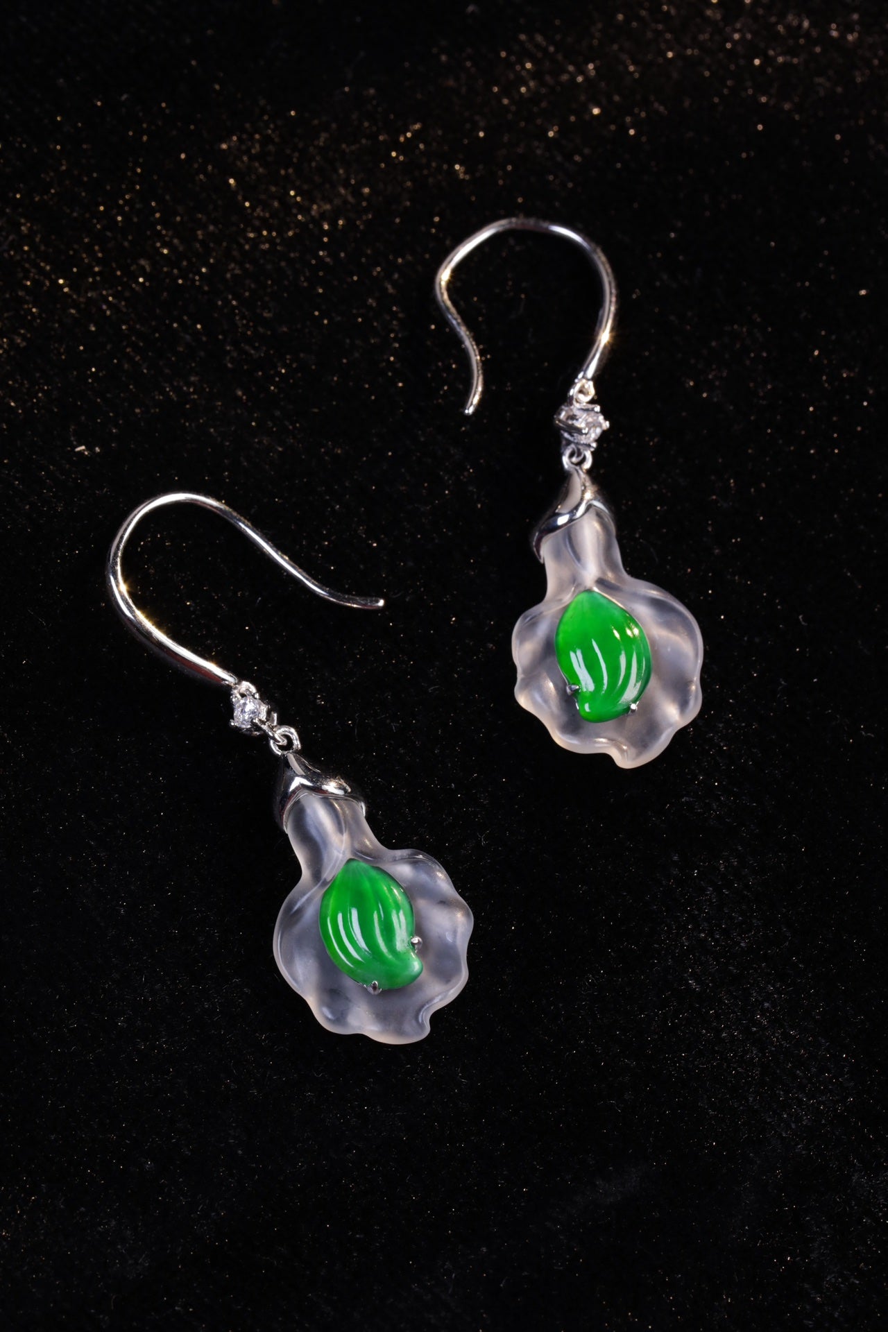 Love Earrings S925 Silver Jade