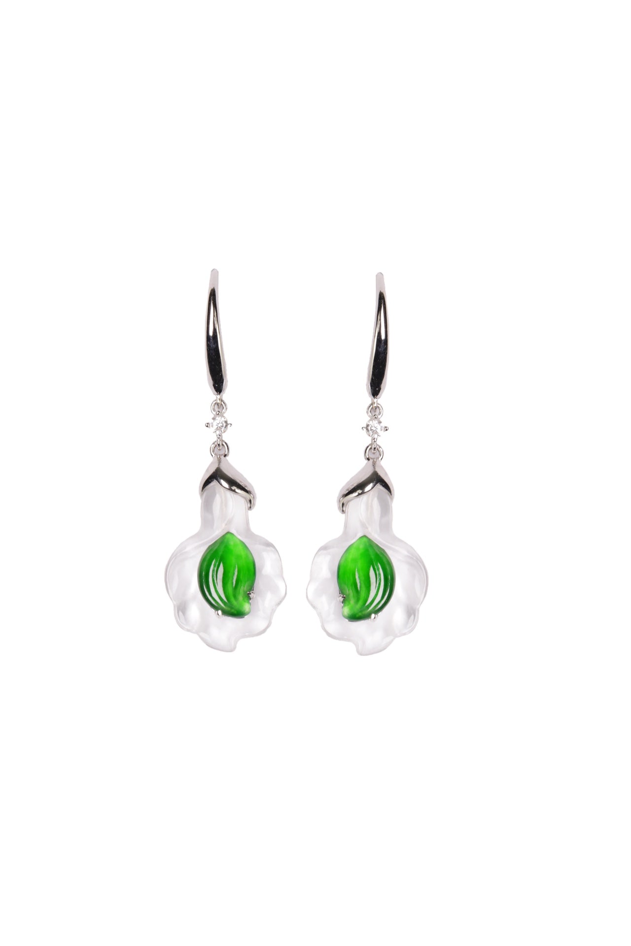 Love Earrings S925 Silver Jade