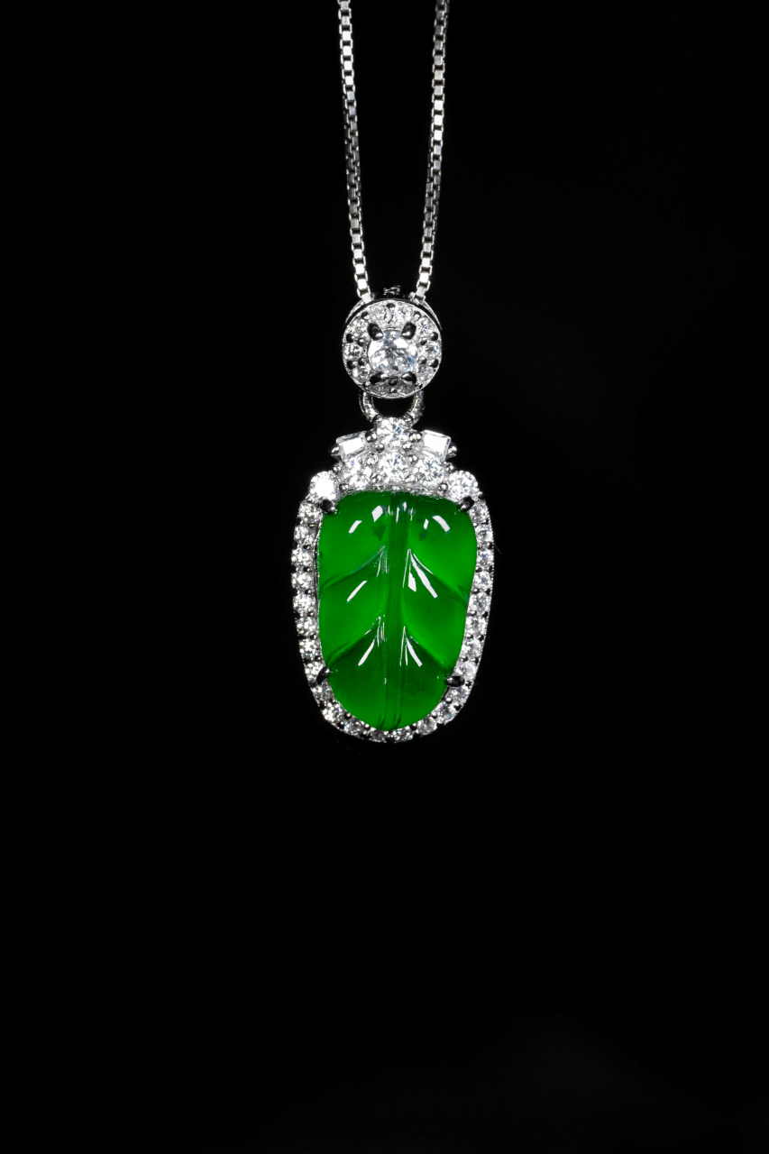 Leaf Pendant S925 Silver Jade