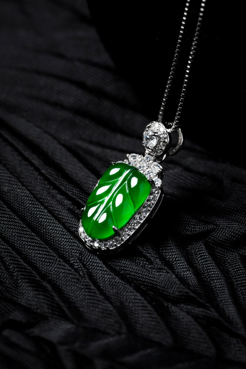 Leaf Pendant S925 Silver Jade