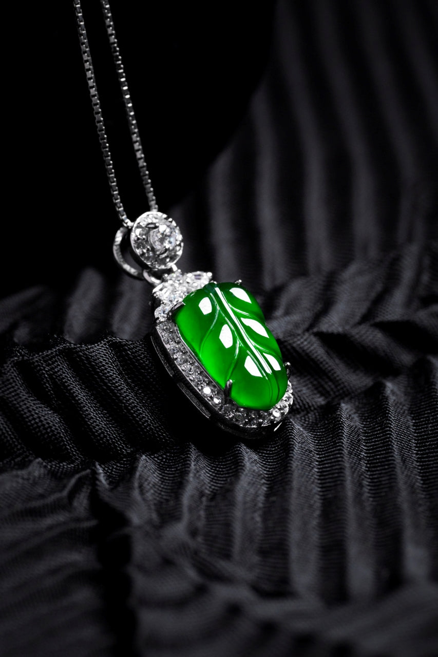 Leaf Pendant S925 Silver Jade