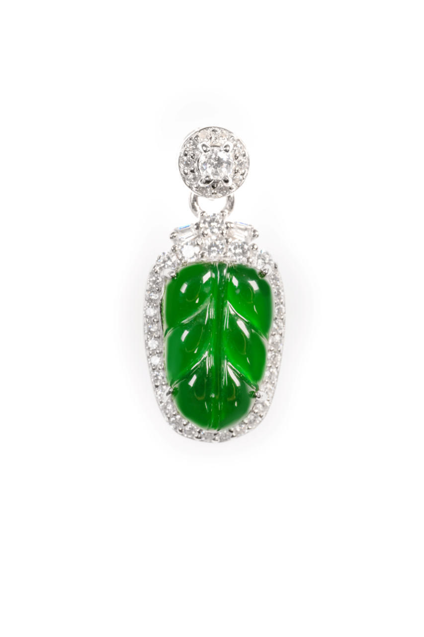 Leaf Pendant S925 Silver Jade