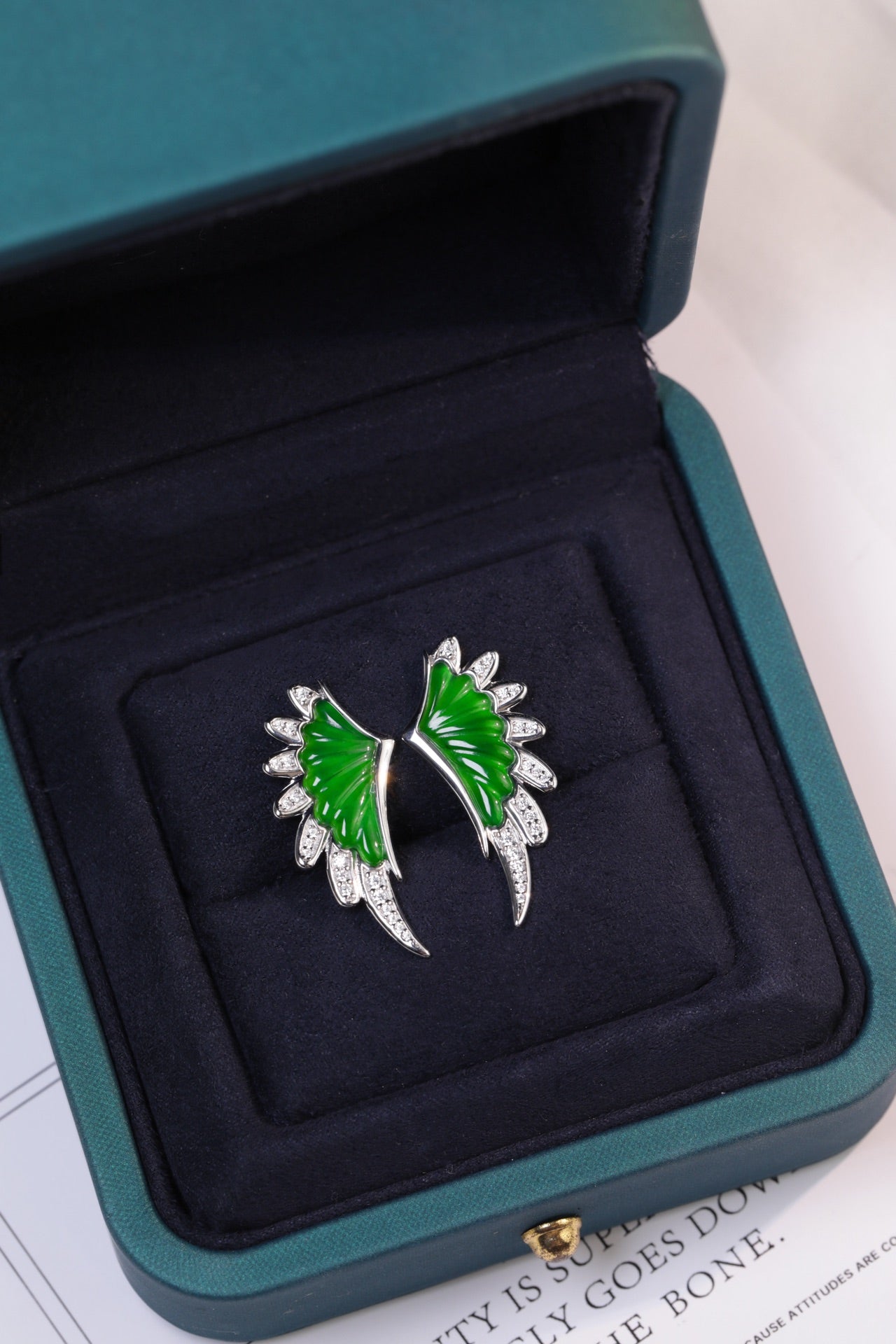 Victoria Wings Earrings S925 Silver Jade