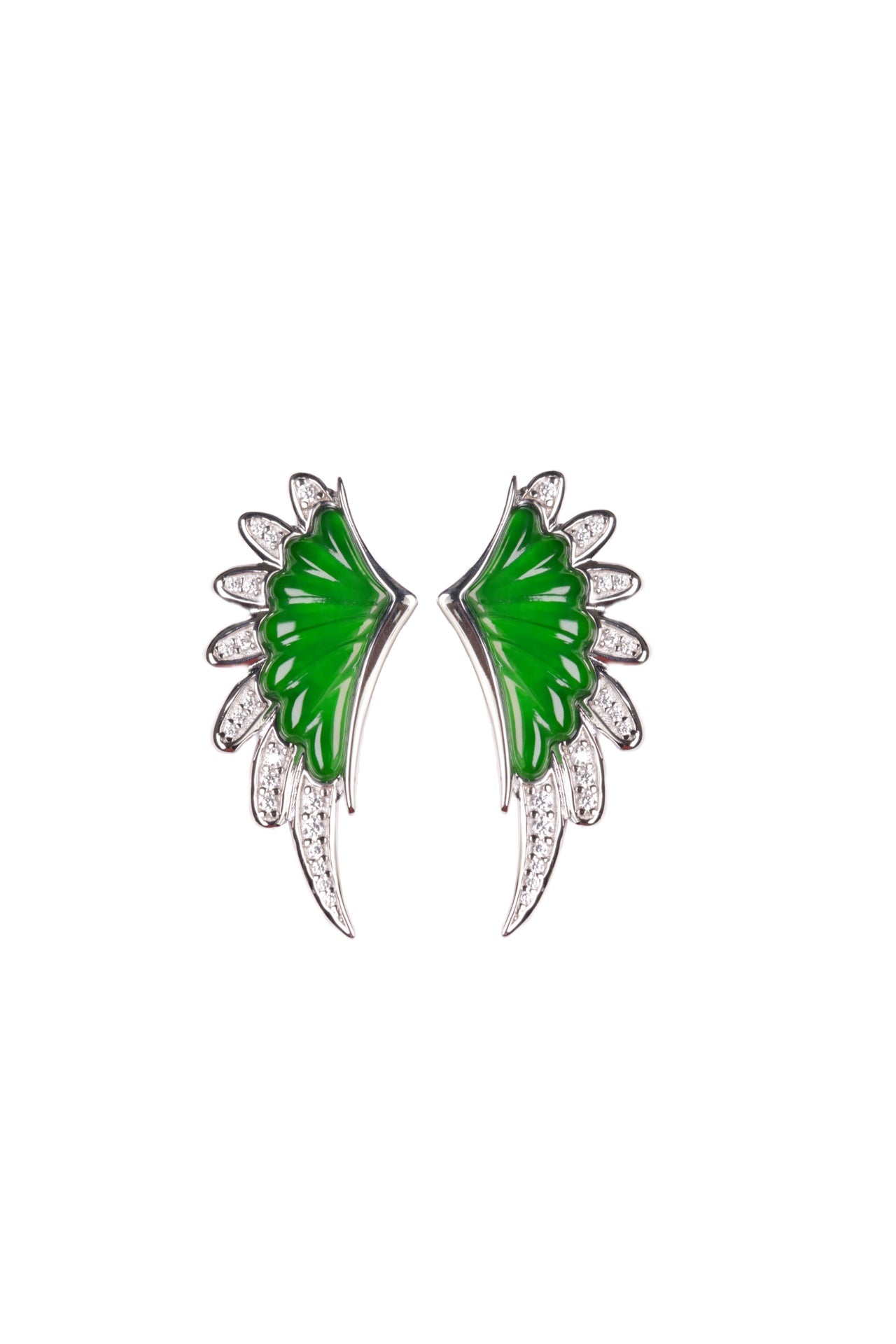 Victoria Wings Earrings S925 Silver Jade