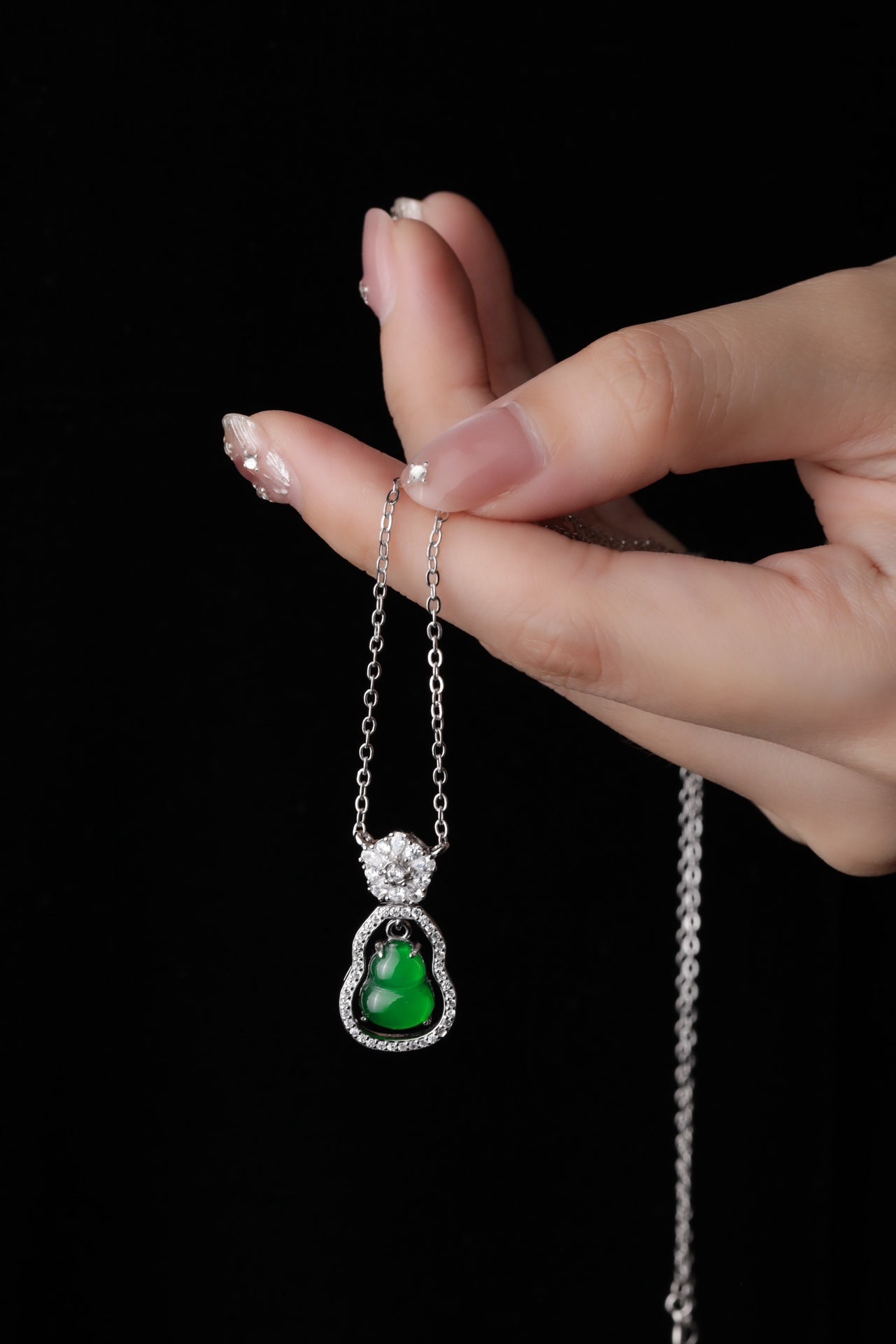 Gourd Necklace S925 Silver Jade