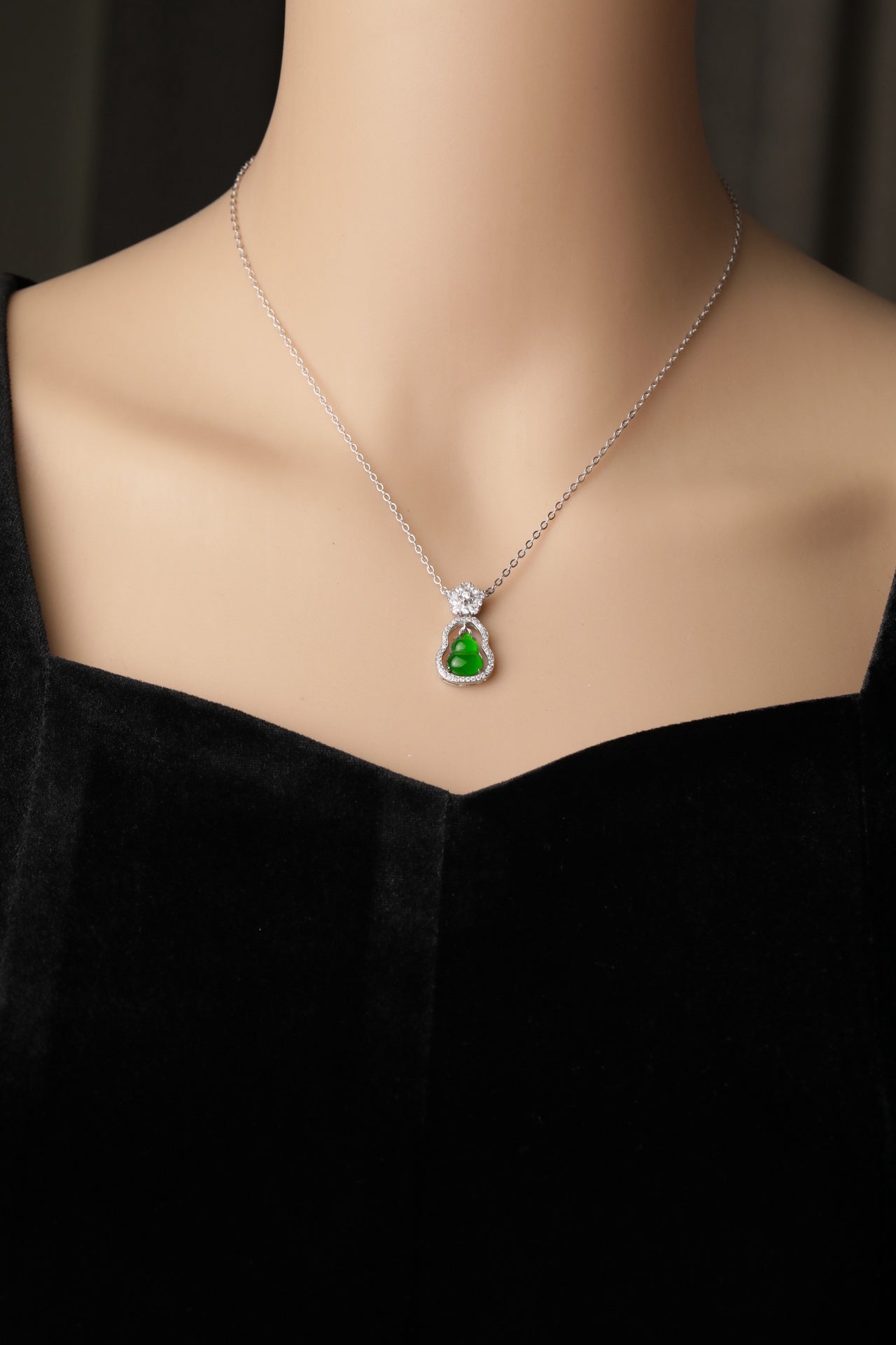 Gourd Necklace S925 Silver Jade