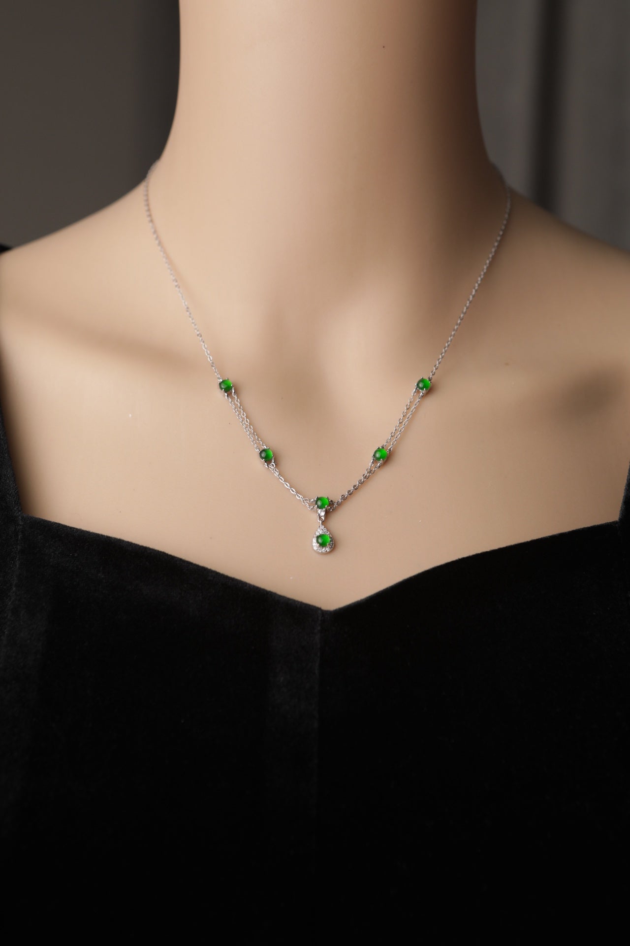 Dreamy streamer necklace S925 Silver Jade