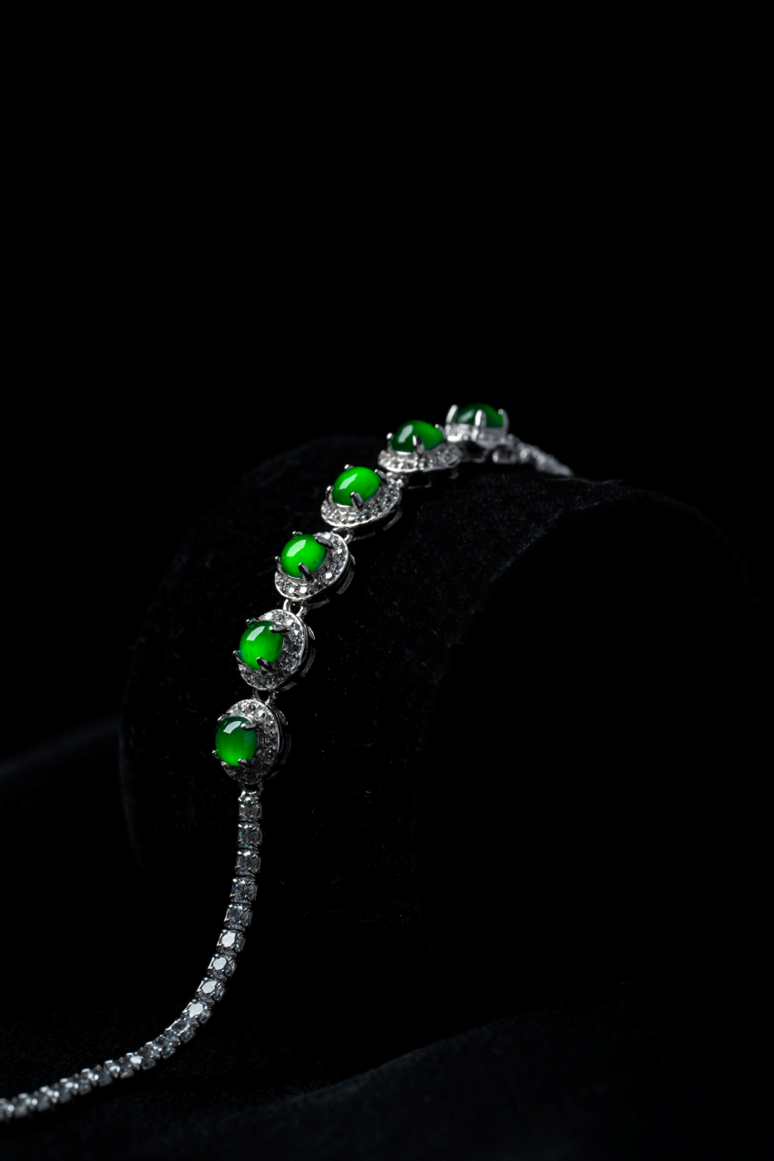 Brilliant Path Bracelet S925 silver jadeite