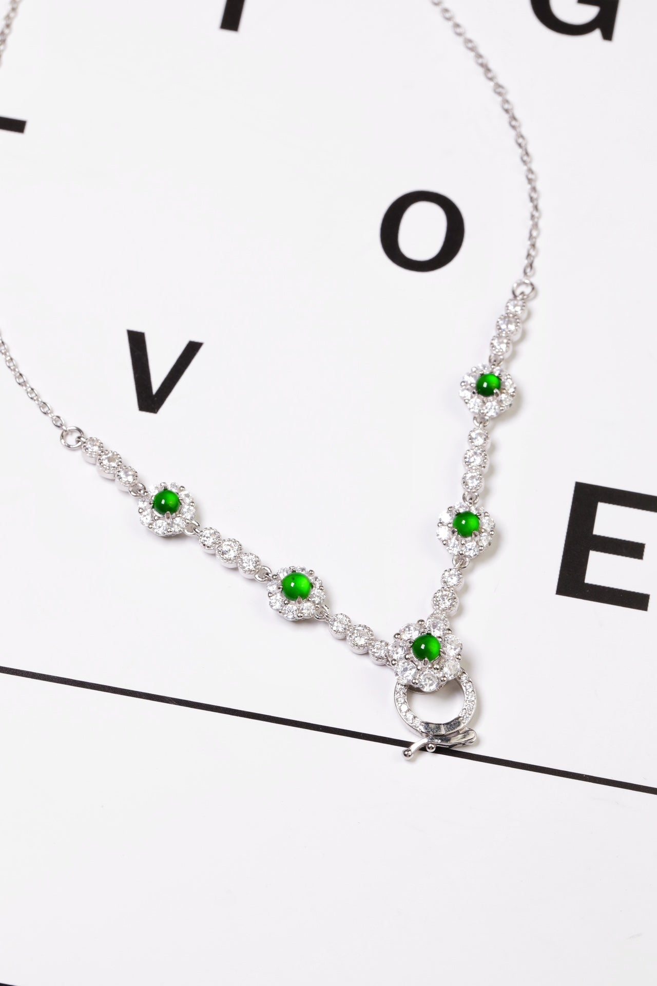 Key of Time Necklace S925 Silver Jade