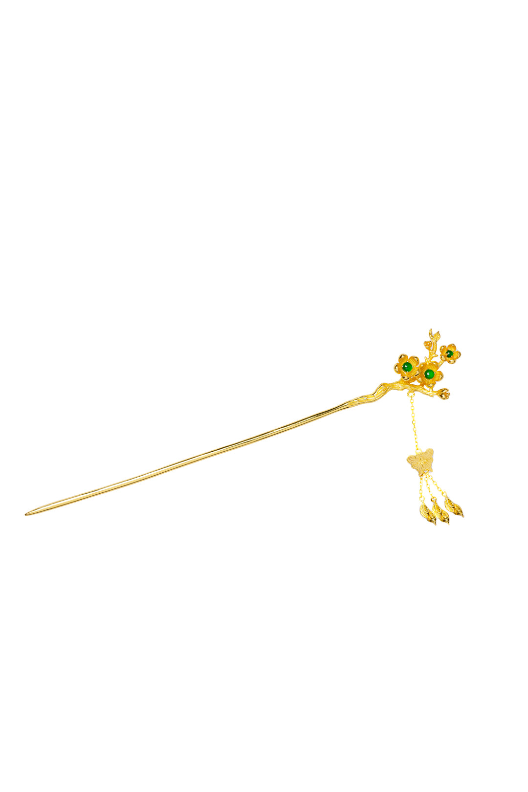 Plum blossom egg-shaped hairpin S925 silver jade