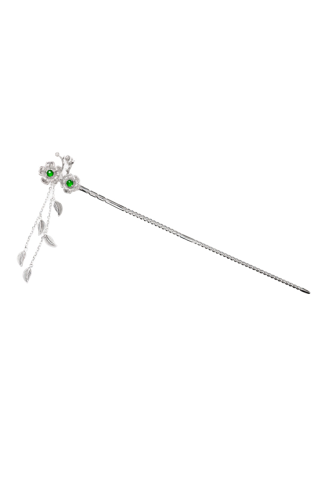 Peach Blossom Egg-Shaped Hairpin S925 Silver Jade