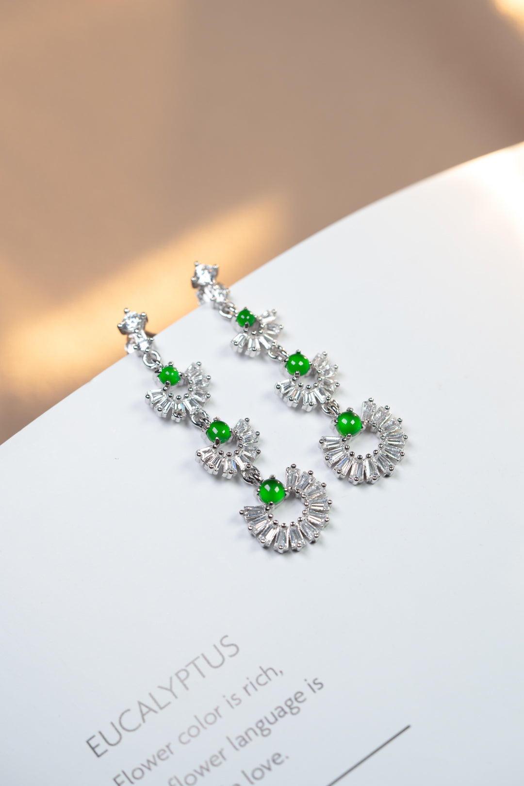 Egg-shaped earrings S925 silver jade