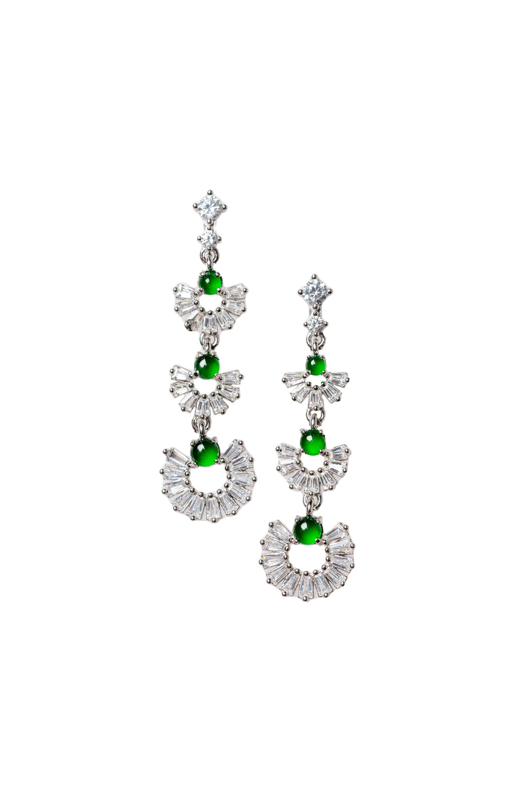 Egg-shaped earrings S925 silver jade