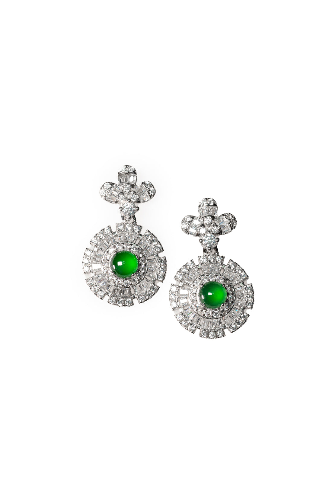 Egg-shaped earrings S925 silver jade