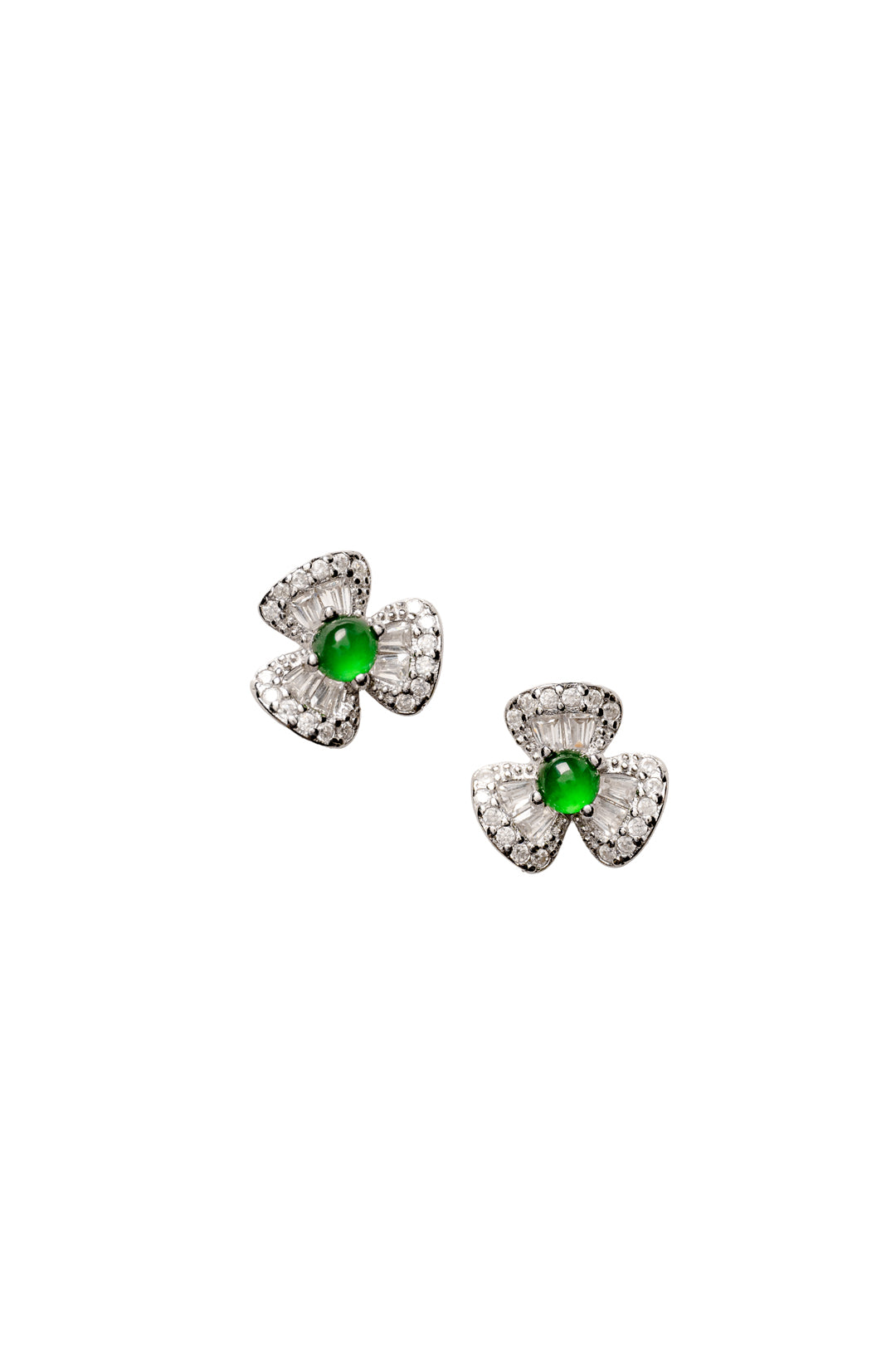 Egg-shaped earrings S925 silver Jade