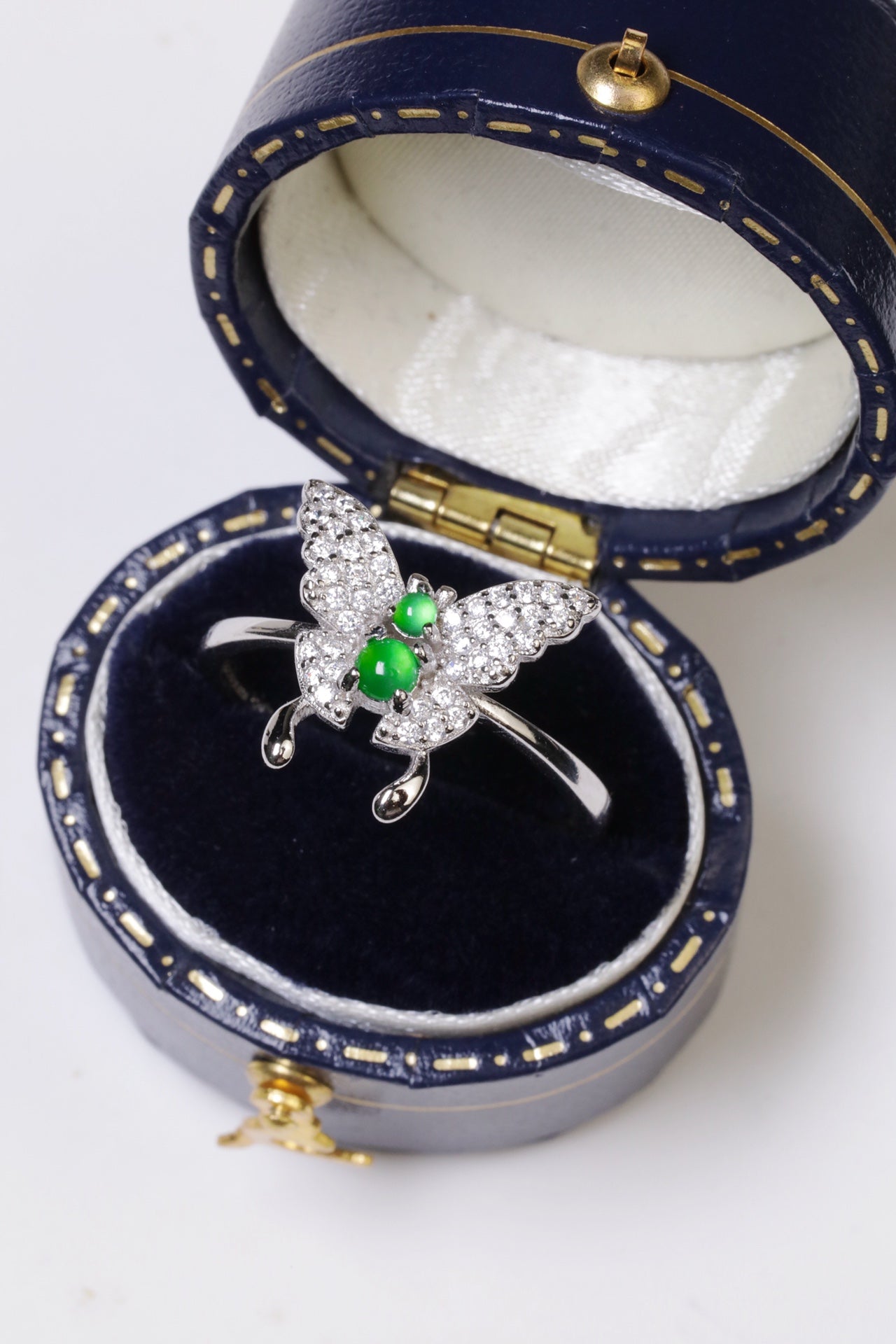 Butterfly Ring S925 Silver Jade