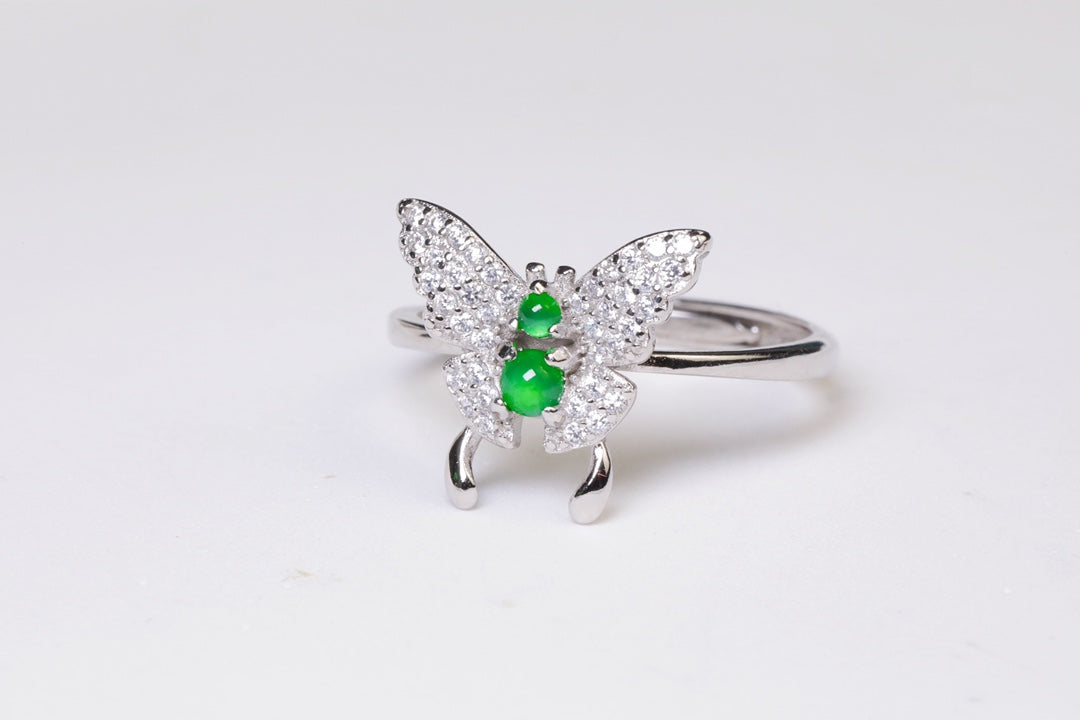 Butterfly Ring S925 Silver Jade