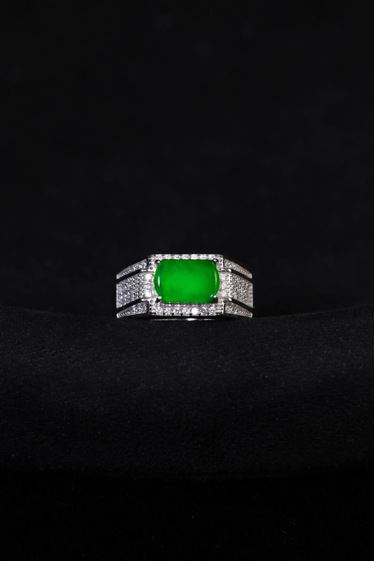 Saddle Ring S925 Silver Jade