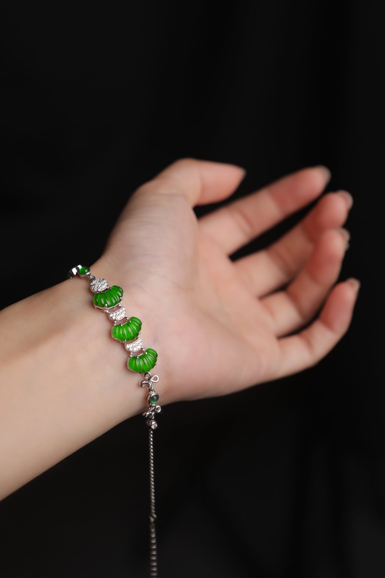 Fu Lu Shou bracelet S925 silver jadeite