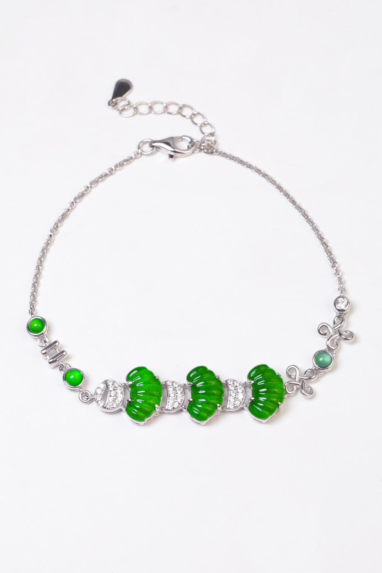 Fu Lu Shou bracelet S925 silver jadeite