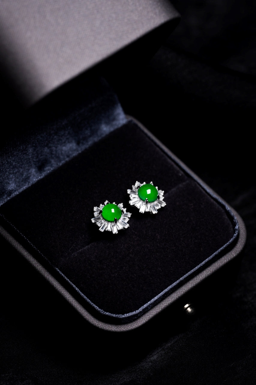 Crystal Kiss Earrings S925 silver Jade