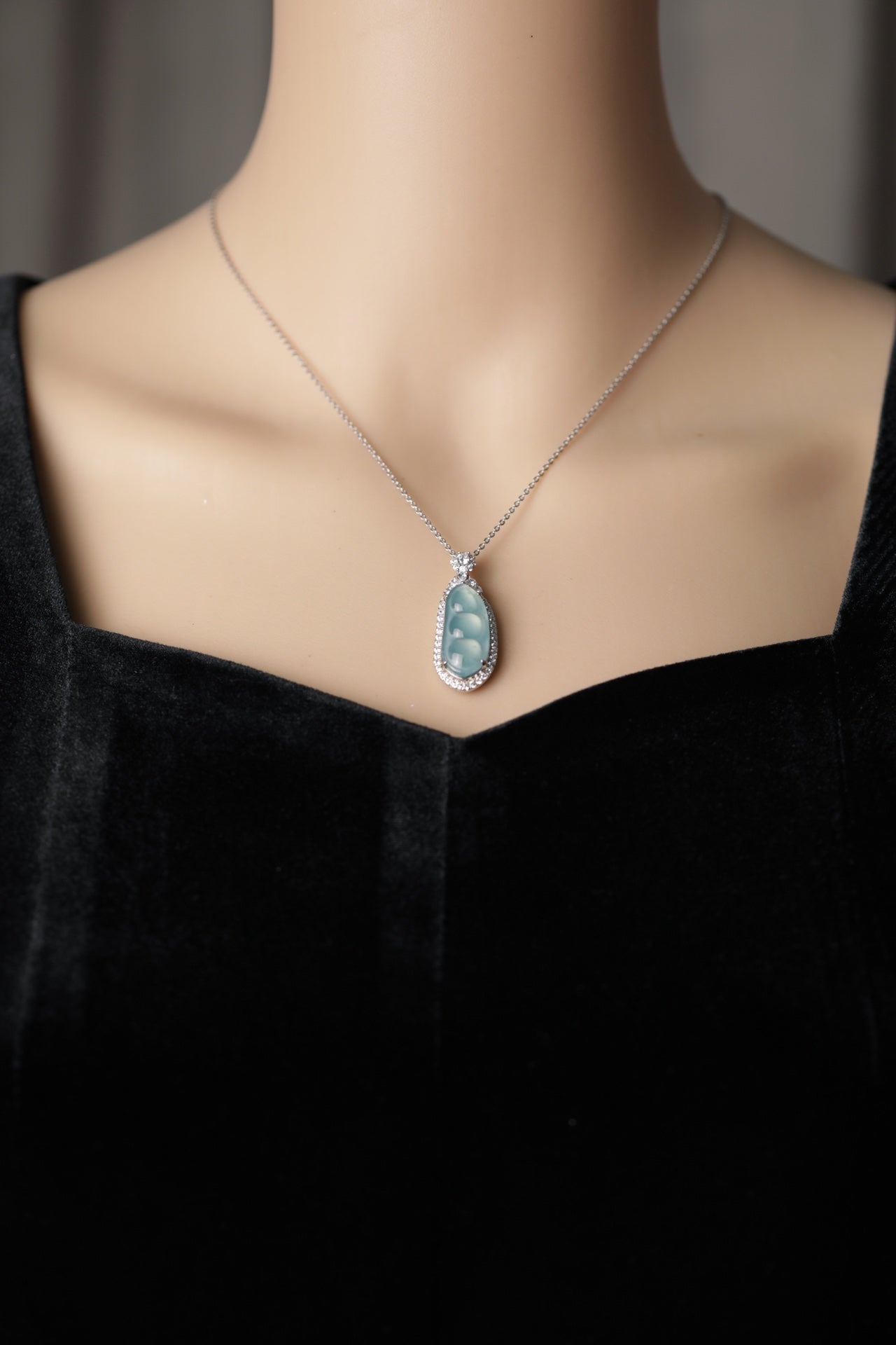 Bean Pendant S925 Silver Jade