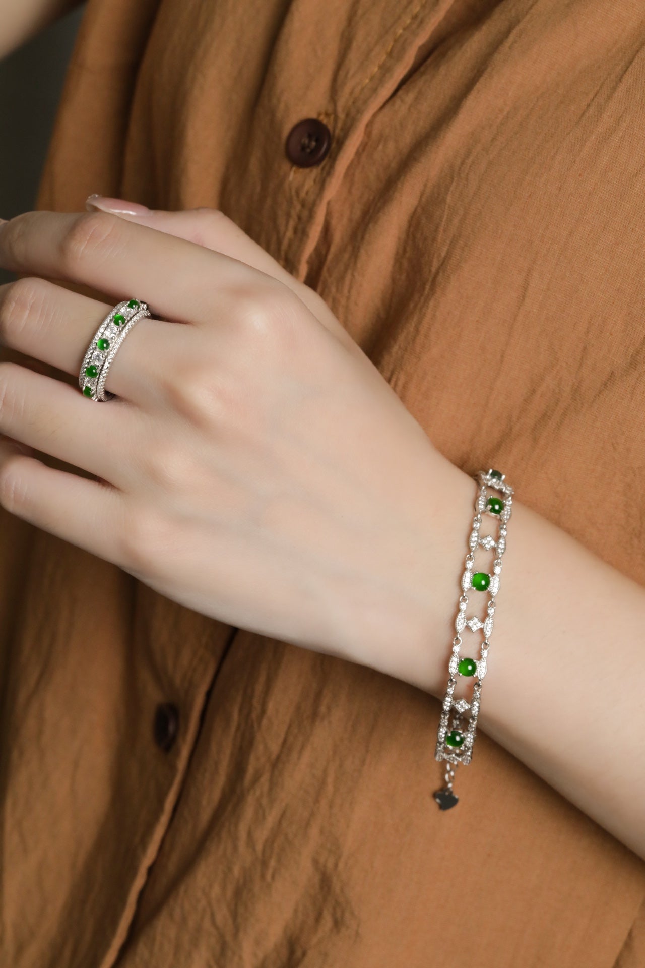 Ambilight Bracelet S925 silver jadeite