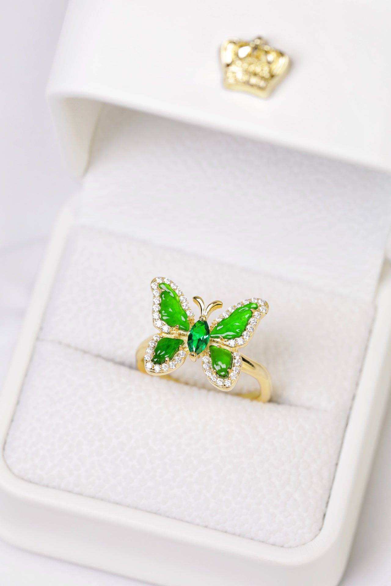 Butterfly Ring-Necklace S925 Silver Jade