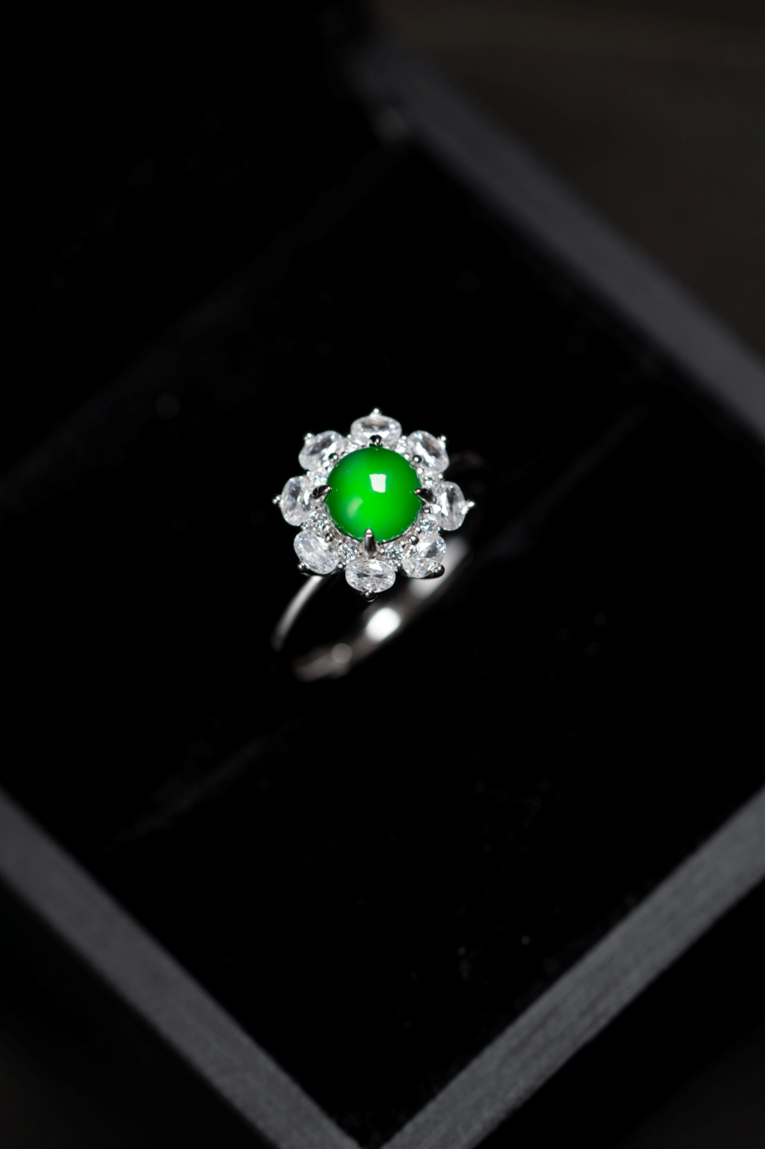 Love Sign Ring S925 silver jade