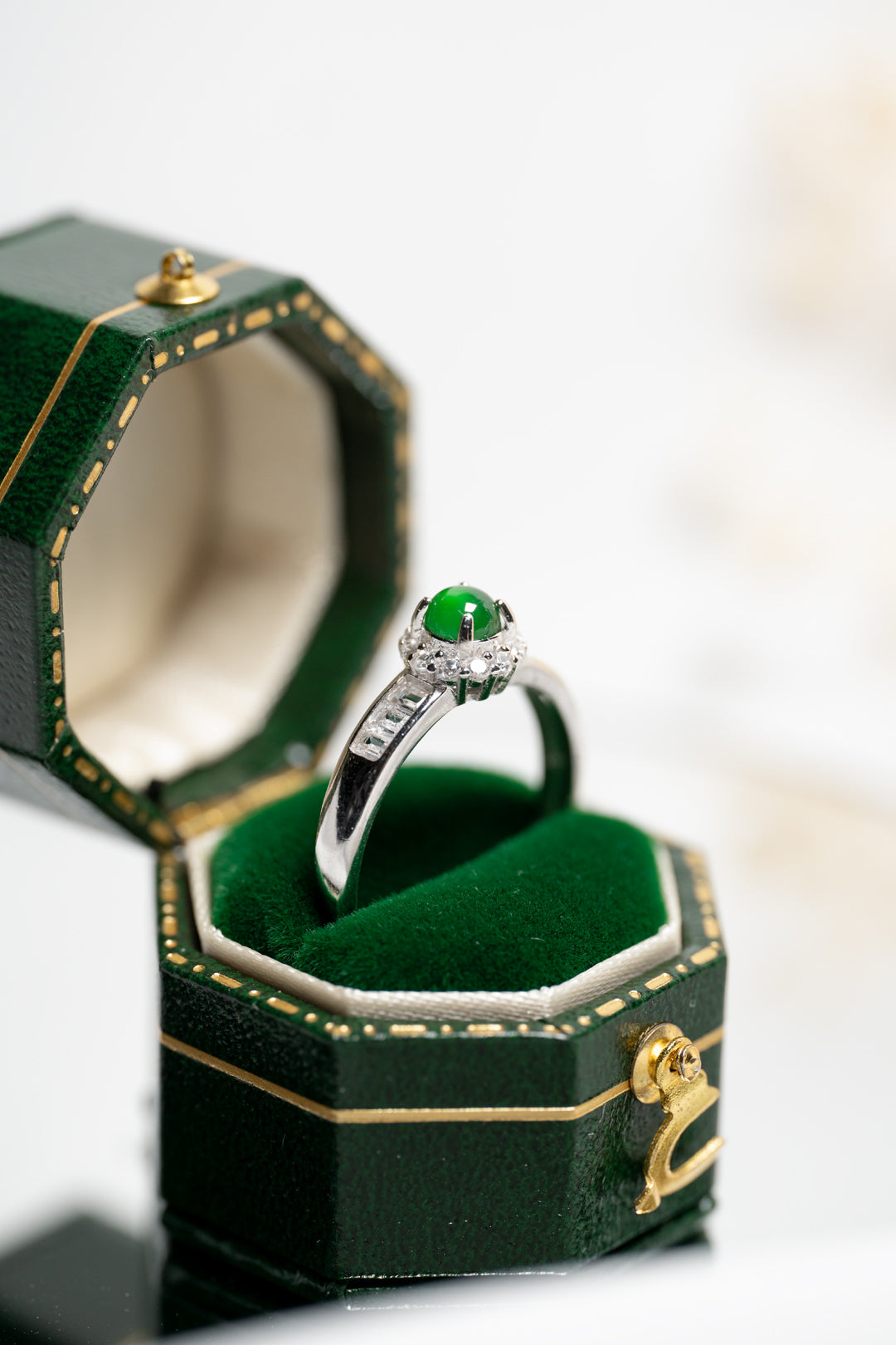 Moonlight Bright Ring S925 silver jade