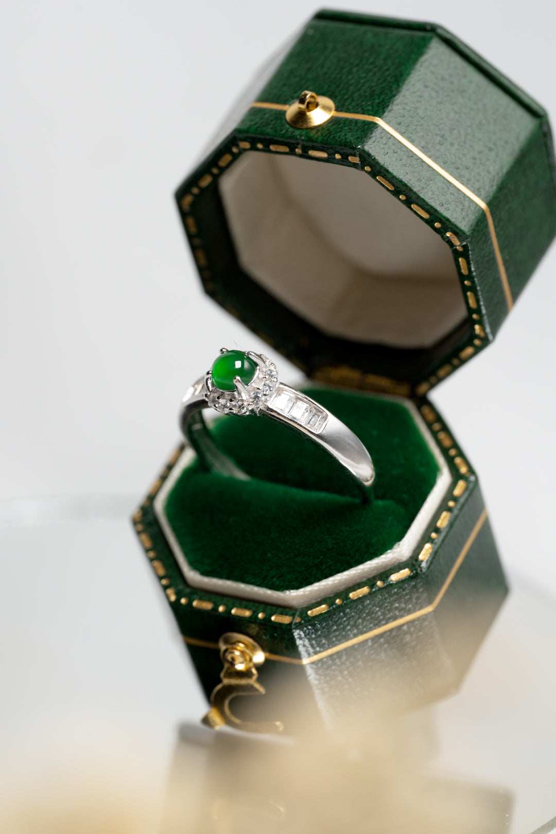 Moonlight Bright Ring S925 silver jade