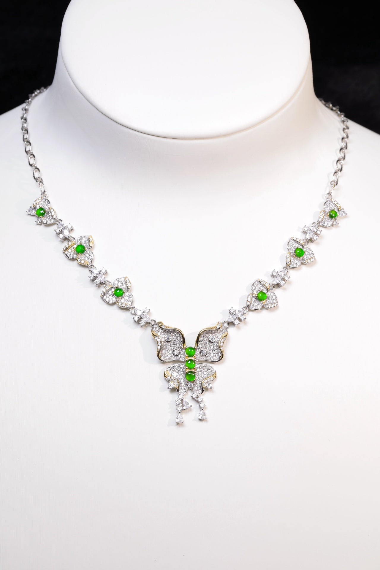 Butterfly Necklace S925 Silver Jade