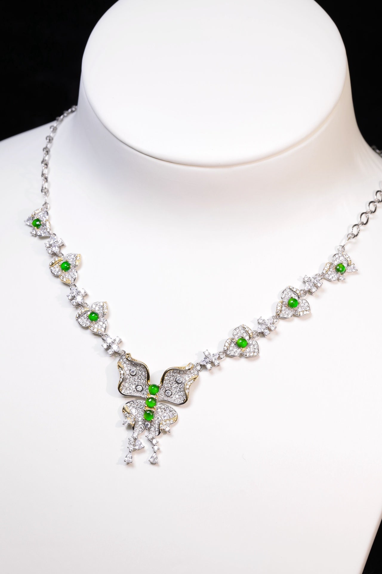 Butterfly Necklace S925 Silver Jade