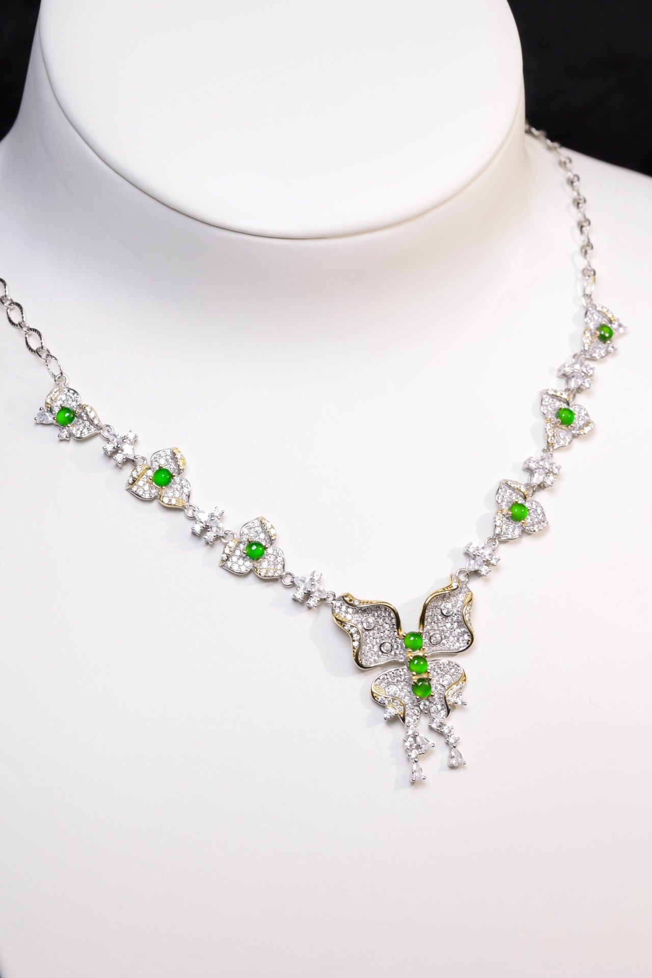 Butterfly Necklace S925 Silver Jade