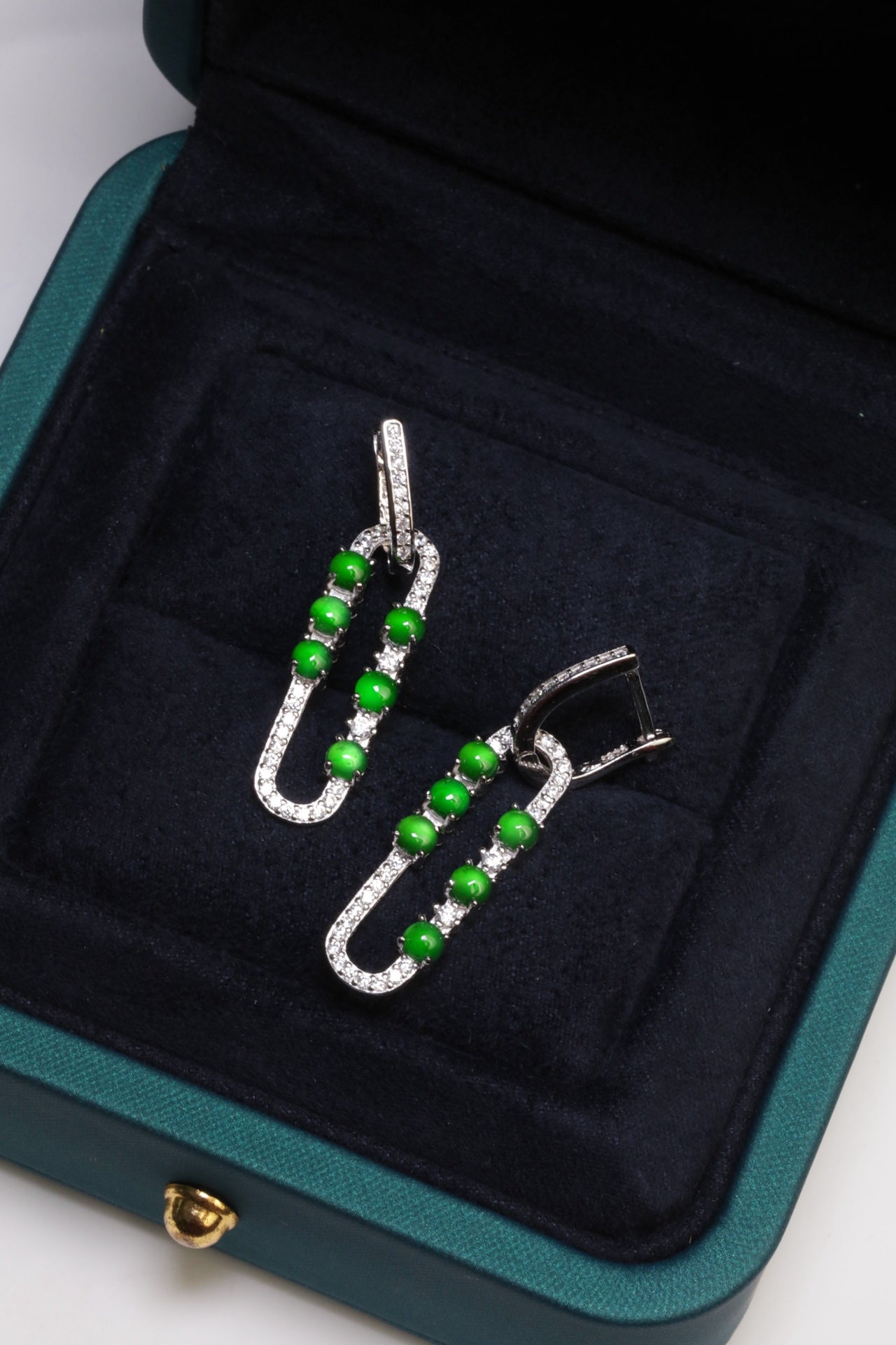 Hoop Earrings S925 Silver Jade